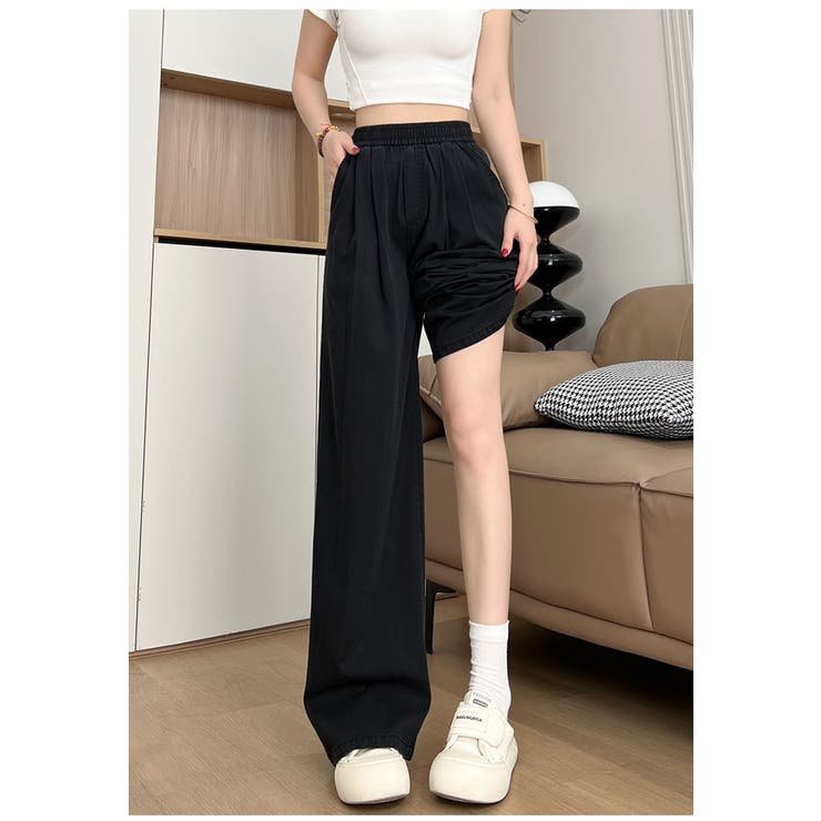 デニムライクワイドパンツ 接触冷感 デニムパンツ | misweddy | 詳細画像7 