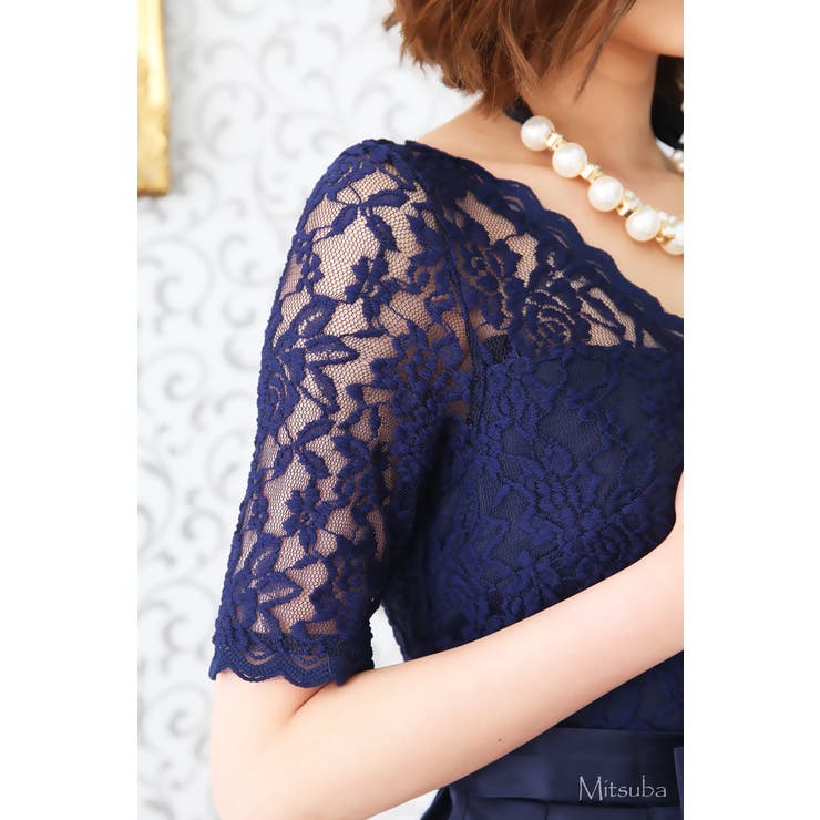 柔らかレースのドッキングドレス ドレス パーティドレス | みつば | 詳細画像15 