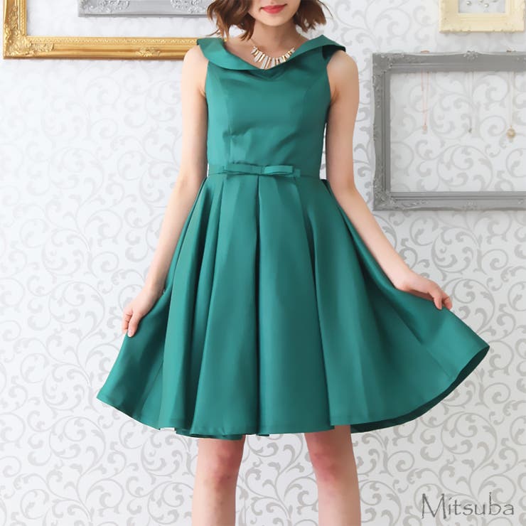 美しい光沢のフレアドレス ドレス パーティドレス | みつば | 詳細画像8 