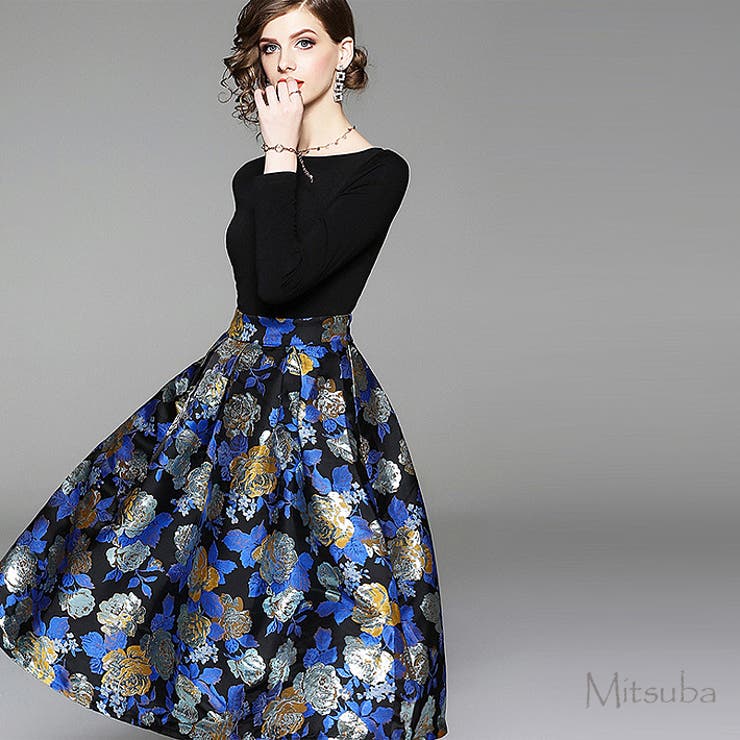 青薔薇のドッキングドレス ドレス パーティドレス[品番 青薔薇のドッキングドレス ドレス パーティドレス[品番