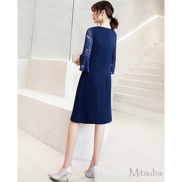 【延長SALE週末限定20％OFFクーポン！】ベルスリーブのコクーンワンピース★ドレスパーティドレスワンピースパーティードレス結婚式披露宴二次会女子会謝恩会発表会演奏会フォーマル大きい激安
