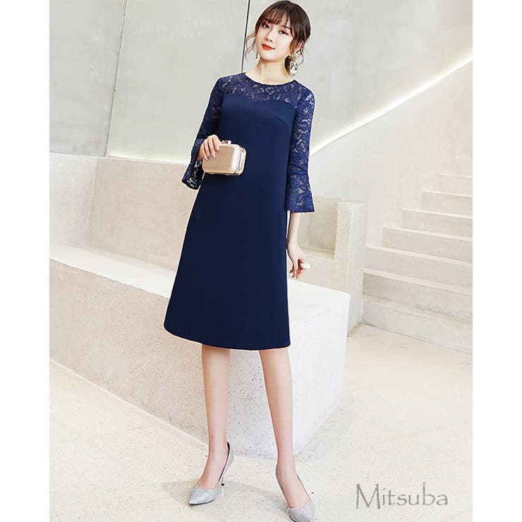 【延長SALE週末限定20％OFFクーポン！】ベルスリーブのコクーンワンピース★ドレスパーティドレスワンピースパーティードレス結婚式披露宴二次会女子会謝恩会発表会演奏会フォーマル大きい激安