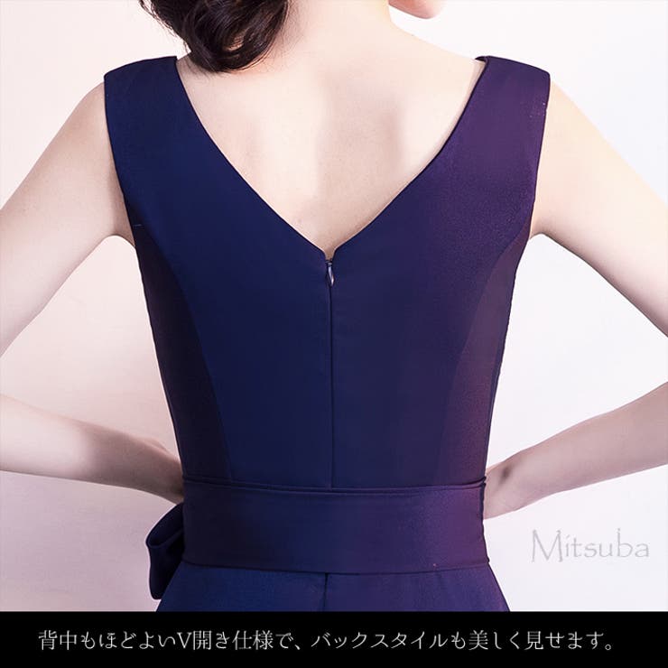リボン付きフィッシュテールドレス ドレス パーティドレス[品番