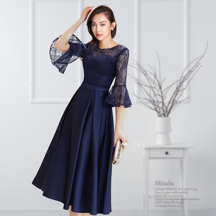 ウィングスリーブのミモレドレス ドレス パーティドレス | みつば | 詳細画像3 