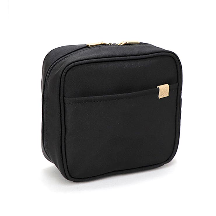 ブラック | 収納上手 スクエア型 シンプル化粧ポーチ | UNITED BASE