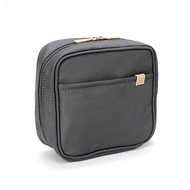 ダークグレー | 収納上手 スクエア型 シンプル化粧ポーチ | UNITED BASE