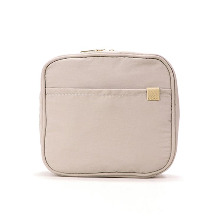 グレージュ | 収納上手 スクエア型 シンプル化粧ポーチ | UNITED BASE