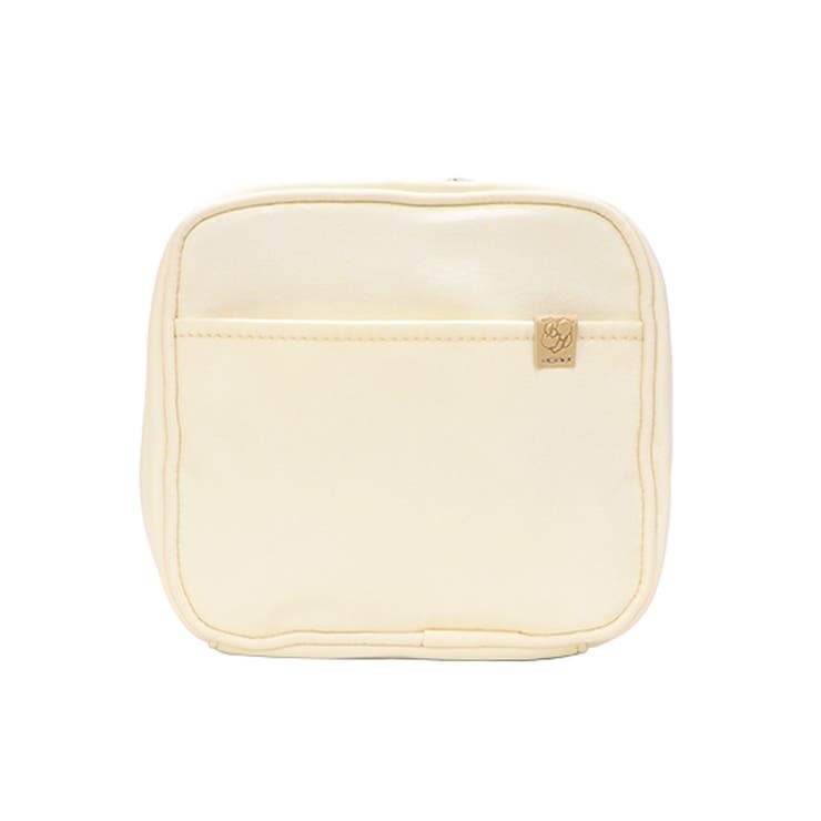 アイボリー | 収納上手 スクエア型 シンプル化粧ポーチ | UNITED BASE