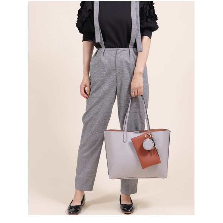 A4サイズ対応 バイカラーポーチ付きトートバッグ レディース 通勤 通学 | UNITED BASE | 詳細画像5 