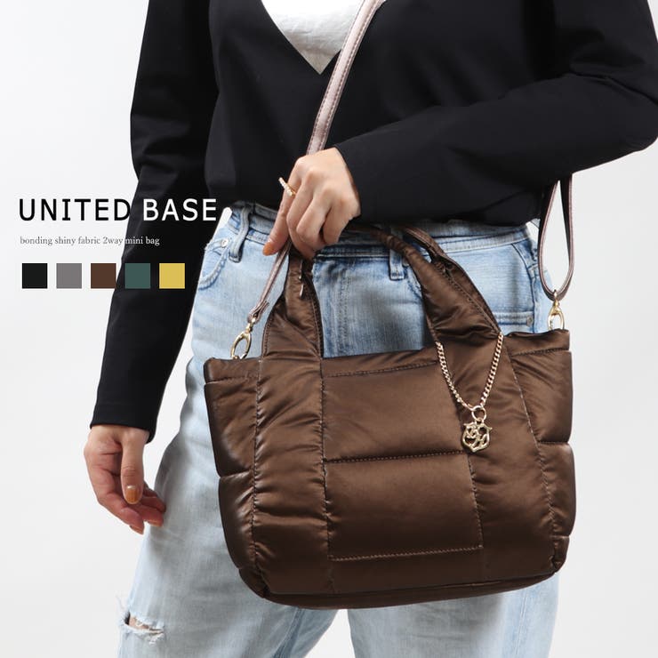 超軽量 ボンディング 2wayミニバッグ ショルダーバッグ ミニトート 光沢 | UNITED BASE | 詳細画像1 