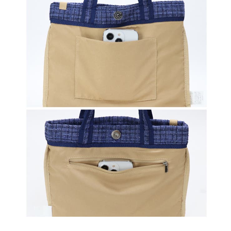 ラメ感ツイード生地 軽量 ミニトートバッグ 手提げ サブバッグ 結婚式 小さめ | UNITED BASE | 詳細画像14 