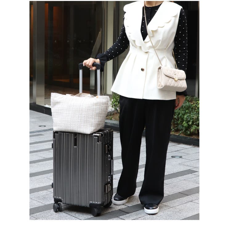 2タイプハンドル付き 大きめ ツイード素材 船形トートバッグ 大容量 可愛い | UNITED BASE | 詳細画像6 