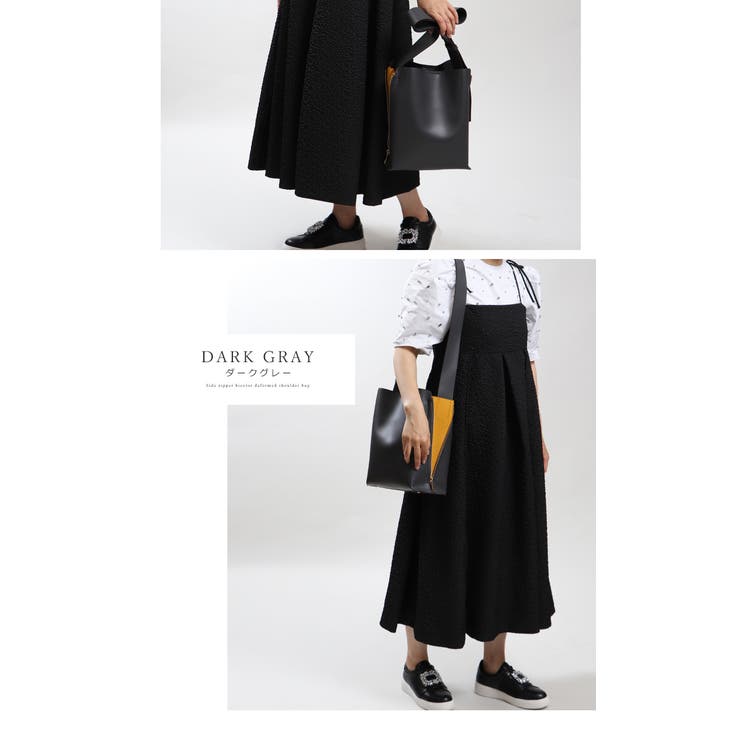 サイドファスナー 配色デザイン 縦型 ショルダーバッグ 通勤 ビジネスバッグ | UNITED BASE | 詳細画像20 