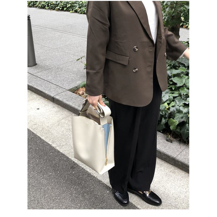 サイドファスナー 配色デザイン 縦型 ショルダーバッグ 通勤