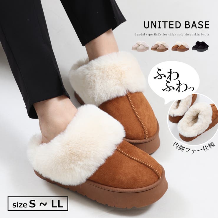 サンダルタイプ ふわふわファー 厚底ムートンブーツ 秋 冬 秋冬 サンダルタイプ ふわふわファー 厚底ムートンブーツ 秋 冬 秋冬
