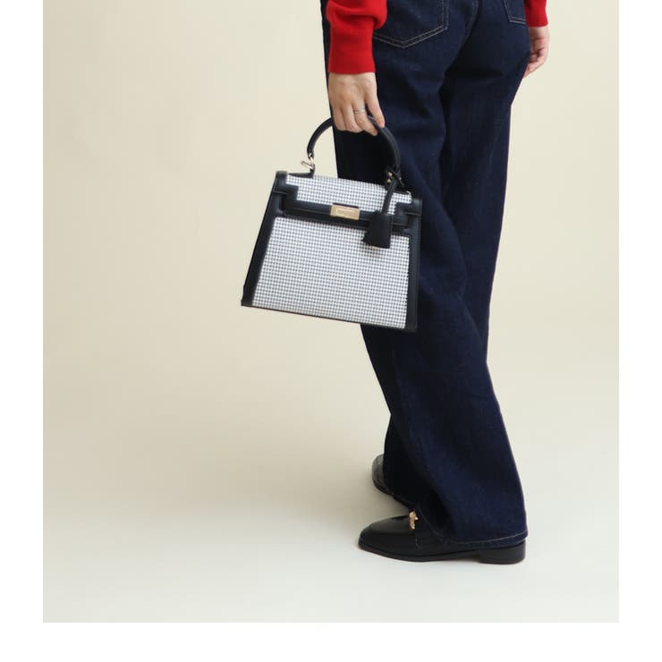 フラップ型 千鳥柄配色デザイン 2wayバッグ ハンドバッグ ショルダーバッグ | UNITED BASE | 詳細画像7 