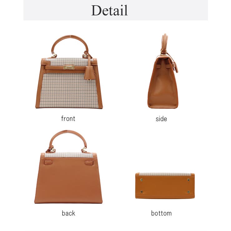 フラップ型 千鳥柄配色デザイン 2wayバッグ ハンドバッグ ショルダーバッグ | UNITED BASE | 詳細画像14 