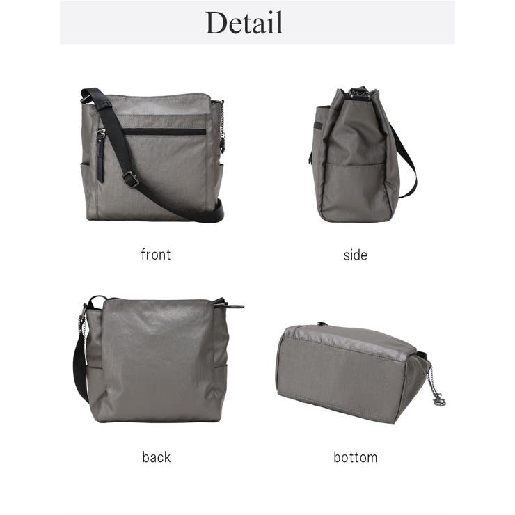 光沢ナイロン スクエア型 ユニセックスデザインショルダーバッグ 軽量 | UNITED BASE | 詳細画像16 