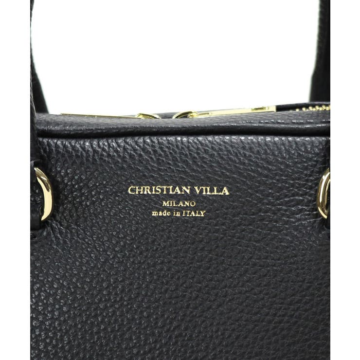 イタリア製 CHRISTIAN VILLA 2WAY ミニボストンバッグ 本革[品番
