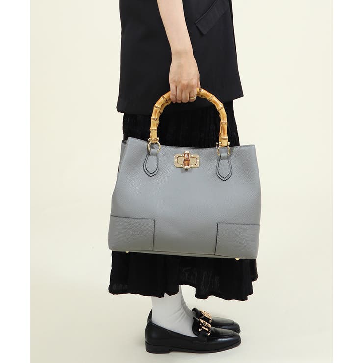 イタリア製 本革 バンブーハンドル 2WAYトートバッグ ショルダーバッグ | UNITED BASE | 詳細画像6 