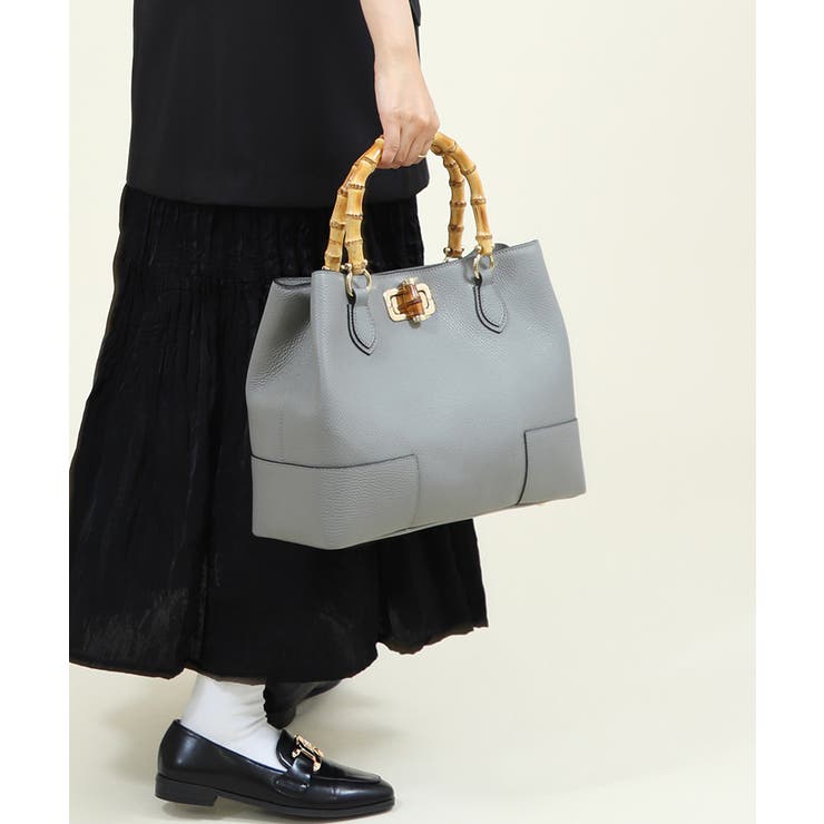 イタリア製 本革 バンブーハンドル 2WAYトートバッグ ショルダーバッグ | UNITED BASE | 詳細画像10 