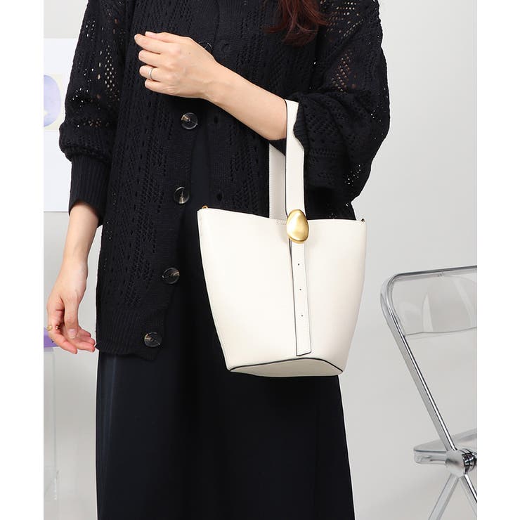 本革 ワンハンドル ポイントモチーフ トートバッグ ショルダーバッグ バケツ型 | UNITED BASE | 詳細画像3 