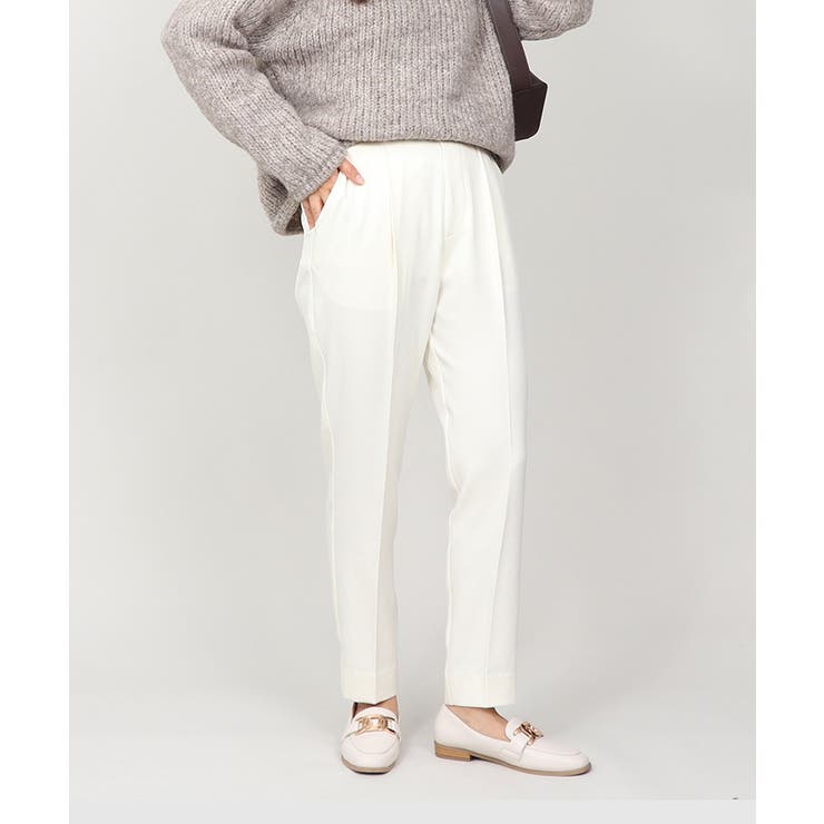 丈長め ウエストゴム テーパードスラックスパンツ ボトムス パンツ レディース | UNITED BASE | 詳細画像2 