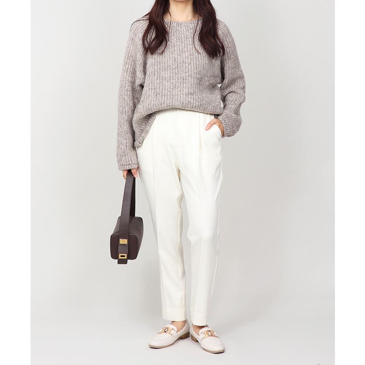 丈長め ウエストゴム テーパードスラックスパンツ ボトムス パンツ レディース | UNITED BASE | 詳細画像3 