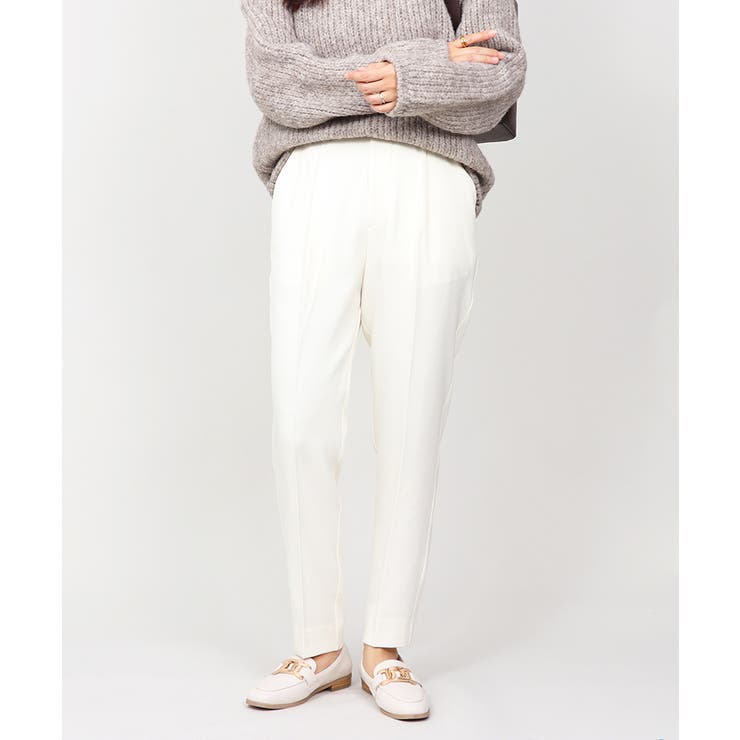 丈長め ウエストゴム テーパードスラックスパンツ ボトムス パンツ レディース | UNITED BASE | 詳細画像4 