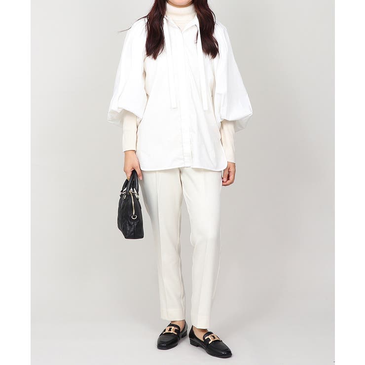 丈長め ウエストゴム テーパードスラックスパンツ ボトムス パンツ レディース | UNITED BASE | 詳細画像7 