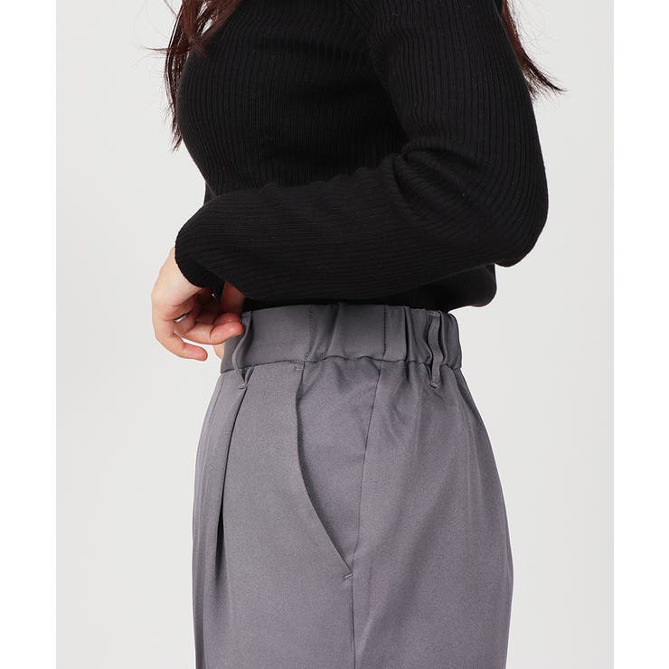 丈長め ウエストゴム テーパードスラックスパンツ ボトムス パンツ レディース | UNITED BASE | 詳細画像11 