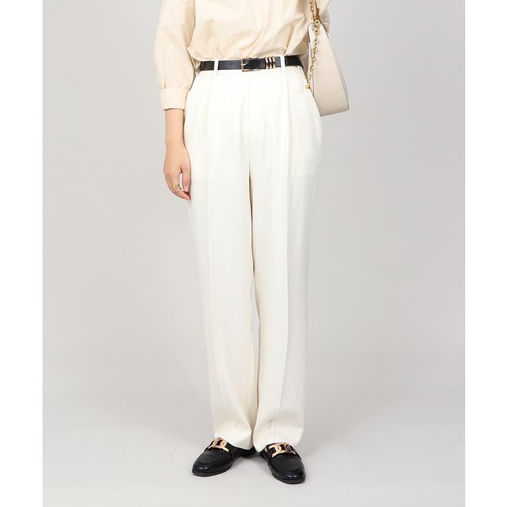 丈長め ウエストゴム ストレートスラックスパンツ ボトムス パンツ レディース | UNITED BASE | 詳細画像2 