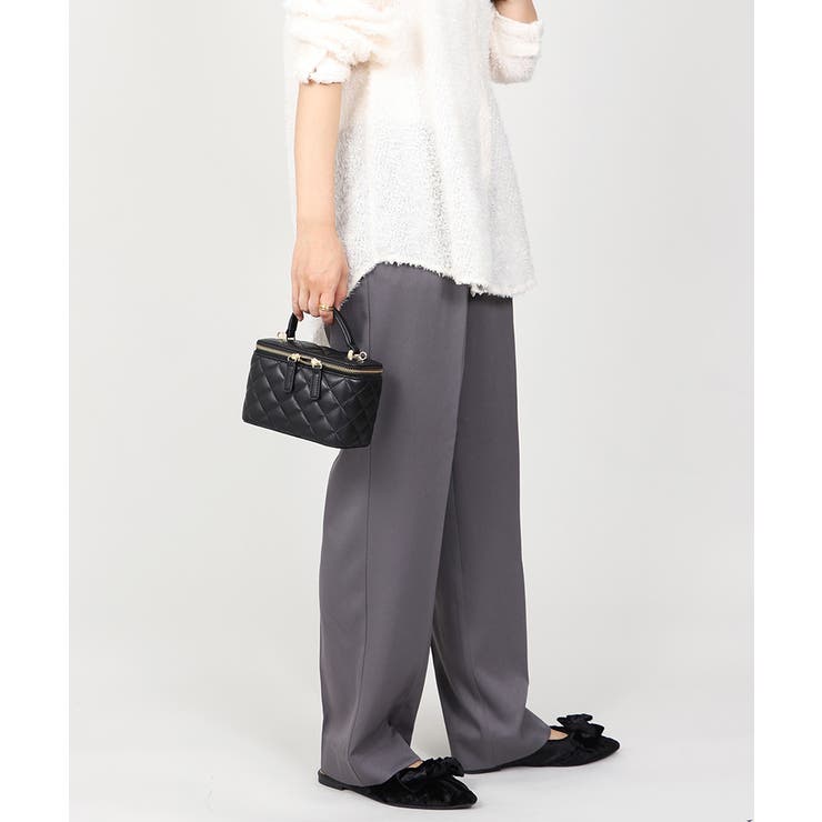 丈長め ウエストゴム ストレートスラックスパンツ ボトムス パンツ レディース | UNITED BASE | 詳細画像9 