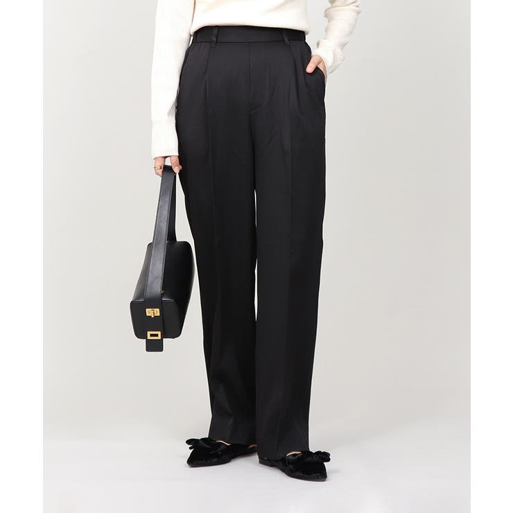 丈長め ウエストゴム ストレートスラックスパンツ ボトムス パンツ レディース | UNITED BASE | 詳細画像11 