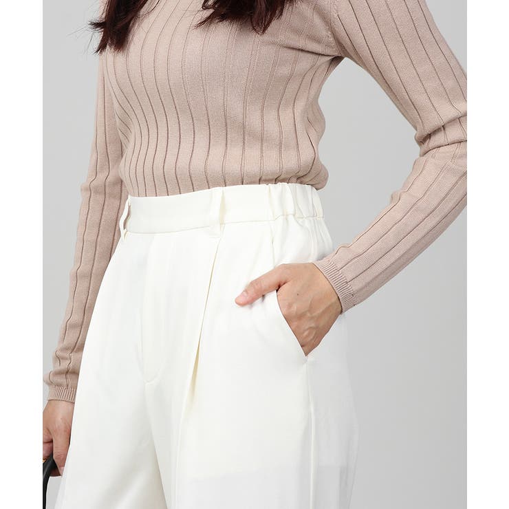 丈長め ウエストゴム ワイドスラックスパンツ ボトムス パンツ レディース | UNITED BASE | 詳細画像6 