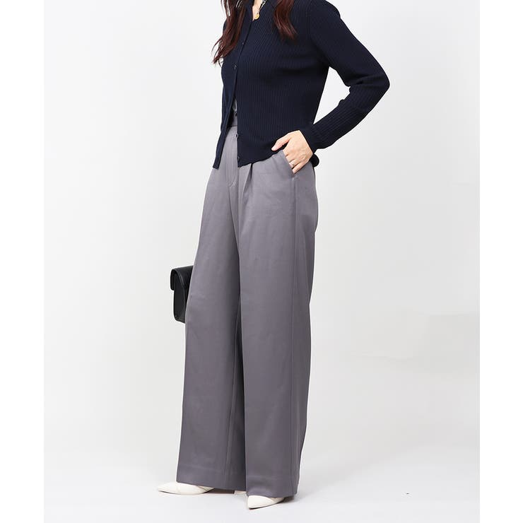 丈長め ウエストゴム ワイドスラックスパンツ ボトムス パンツ レディース | UNITED BASE | 詳細画像10 