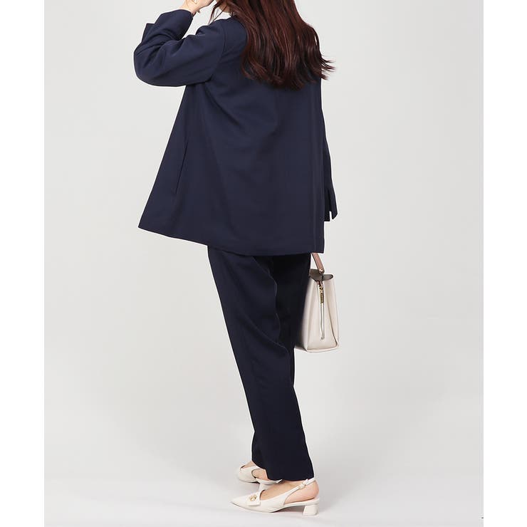 ノーカラー フレアジャケット テーパードパンツ スーツセット 2点セット | UNITED BASE | 詳細画像4 