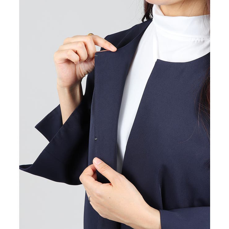 ノーカラー フレアジャケット テーパードパンツ スーツセット 2点セット | UNITED BASE | 詳細画像9 