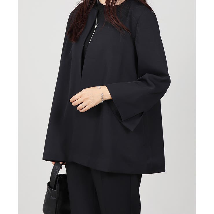 ノーカラー フレアジャケット テーパードパンツ スーツセット 2点セット | UNITED BASE | 詳細画像12 