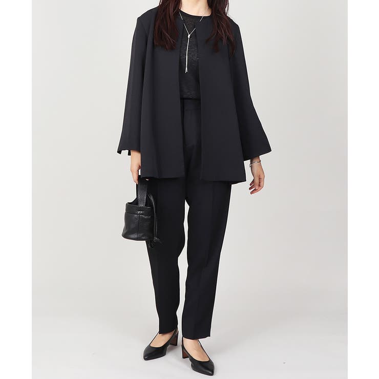 ノーカラー フレアジャケット テーパードパンツ スーツセット 2点セット | UNITED BASE | 詳細画像13 