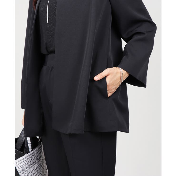 ノーカラー フレアジャケット テーパードパンツ スーツセット 2点セット | UNITED BASE | 詳細画像18 