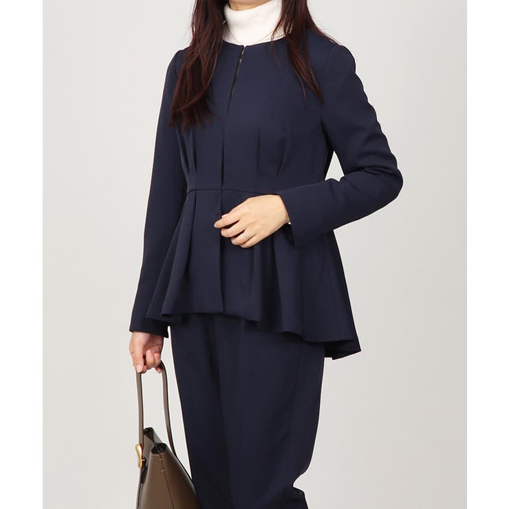 ノーカラー タックペプラム テーパードパンツ スーツセット 2点セット | UNITED BASE | 詳細画像2 