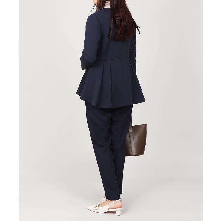 ノーカラー タックペプラム テーパードパンツ スーツセット 2点セット | UNITED BASE | 詳細画像4 