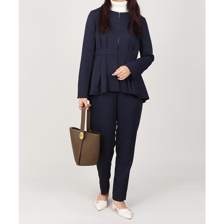 ノーカラー タックペプラム テーパードパンツ スーツセット 2点セット | UNITED BASE | 詳細画像8 