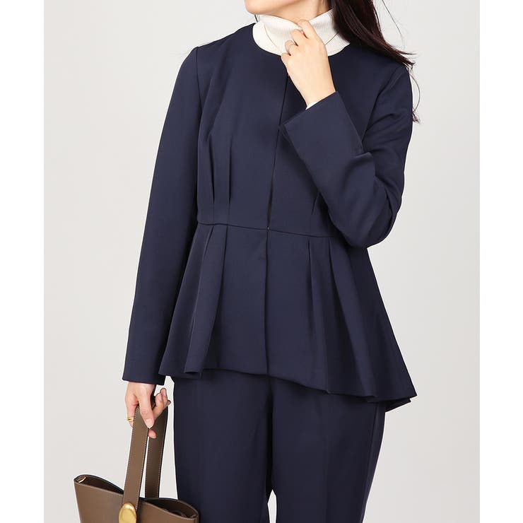 ノーカラー タックペプラム テーパードパンツ スーツセット 2点セット | UNITED BASE | 詳細画像9 