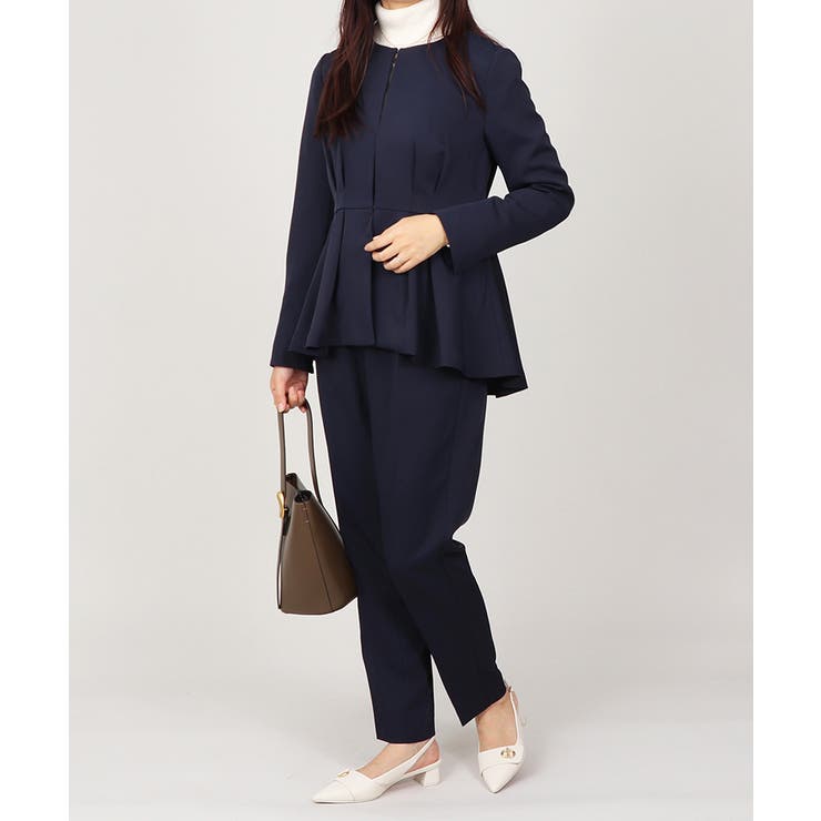 ノーカラー タックペプラム テーパードパンツ スーツセット 2点セット | UNITED BASE | 詳細画像11 