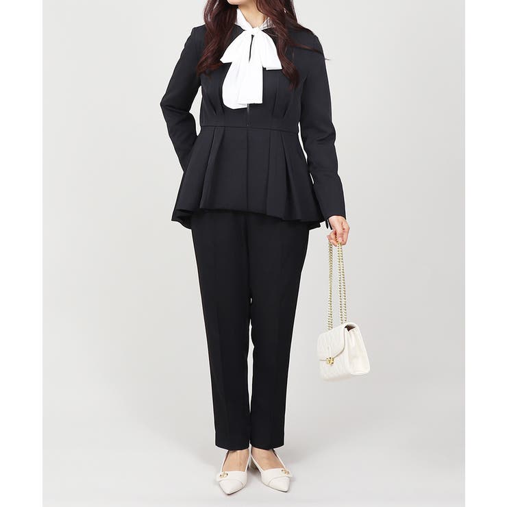 ノーカラー タックペプラム テーパードパンツ スーツセット 2点セット | UNITED BASE | 詳細画像16 