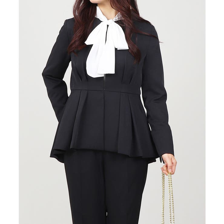 ノーカラー タックペプラム テーパードパンツ スーツセット 2点セット | UNITED BASE | 詳細画像17 