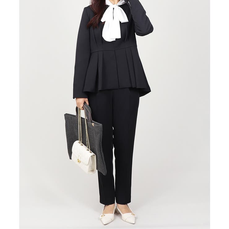 ノーカラー タックペプラム テーパードパンツ スーツセット 2点セット | UNITED BASE | 詳細画像19 