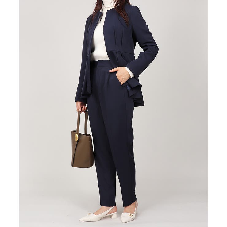 ノーカラー タックペプラム テーパードパンツ スーツセット 2点セット | UNITED BASE | 詳細画像20 